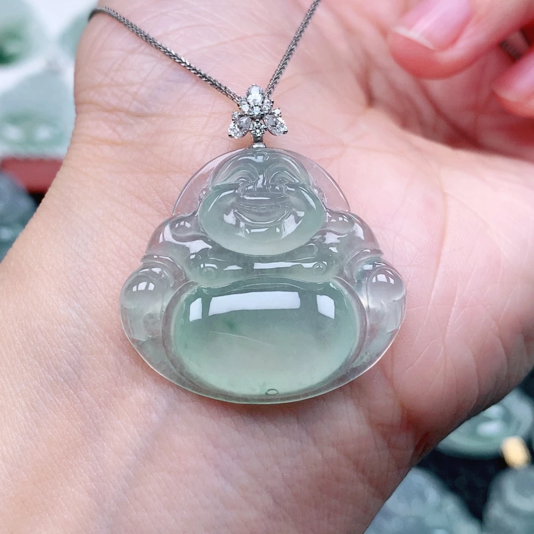 吊坠(不含链)18K金镶嵌翡翠