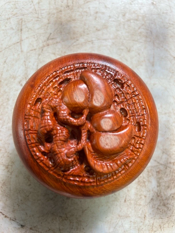 工艺品缅花首饰盒收纳盒寿桃款004