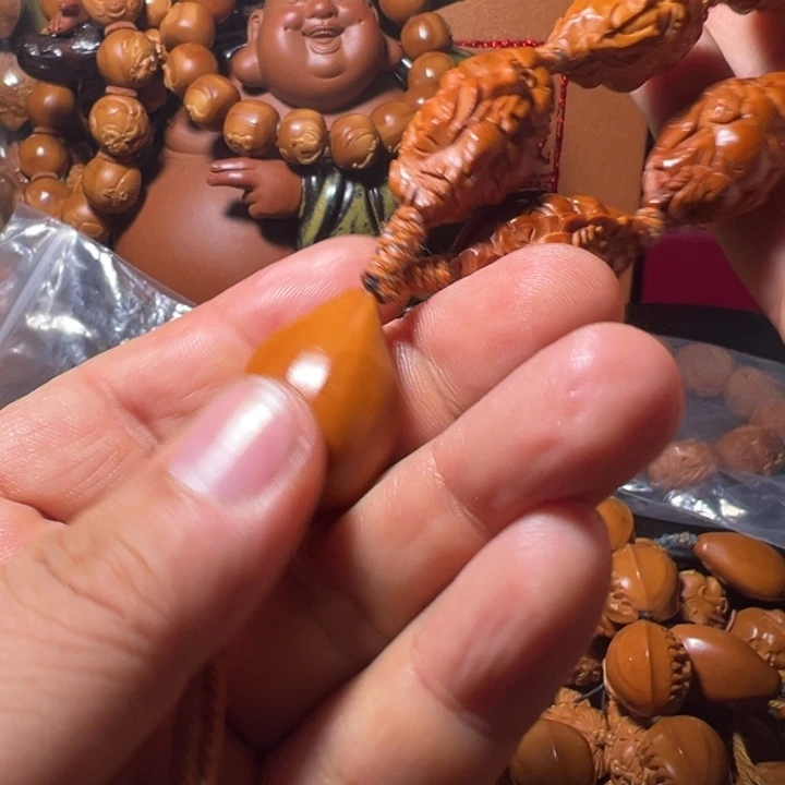 开***斗橄榄核手串/手链建波荷叶弥勒泛油