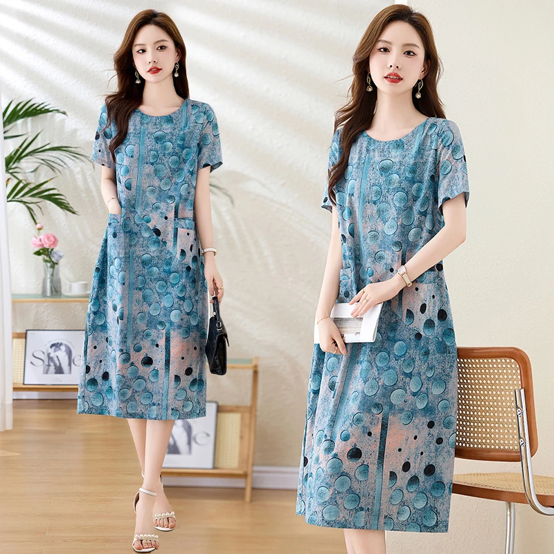 贵夫人连衣裙夏季2025新款民族风遮肚子高端精致裙子加宽加大女装