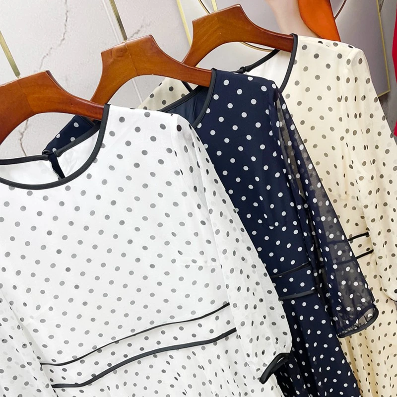 清仓款  气质时尚收腰显瘦波点连衣裙