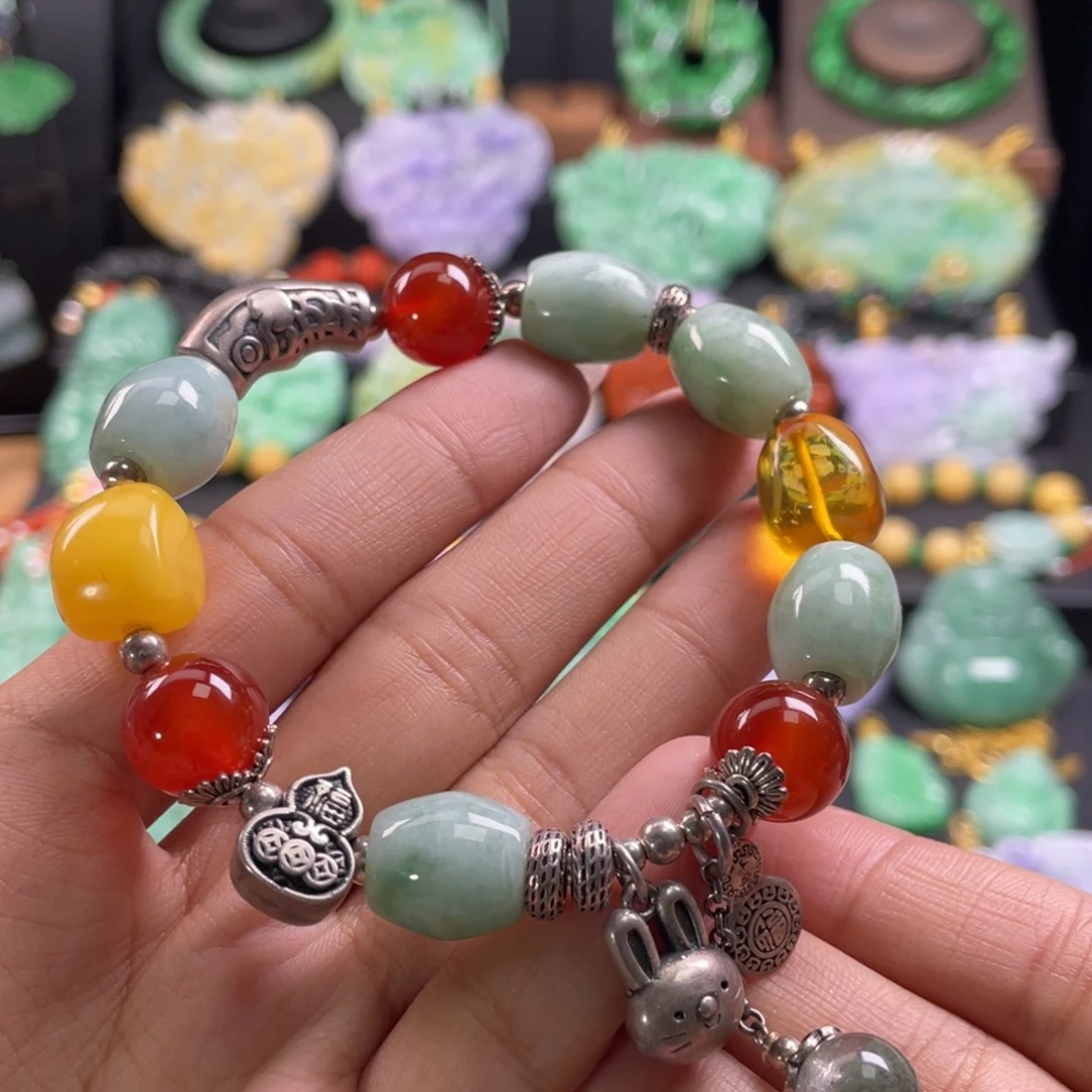 翡翠未镶嵌手串代编织