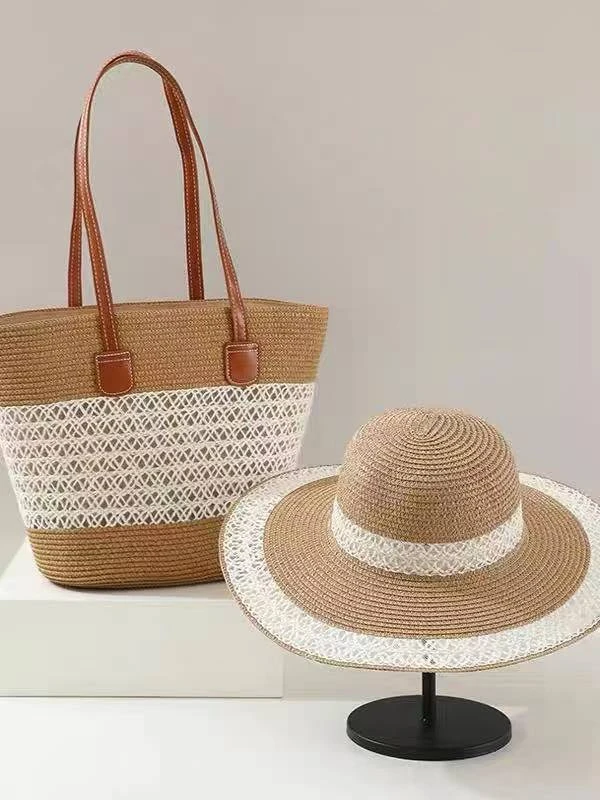 【發財精选】新款时尚百搭单肩包手提包配同色帽子