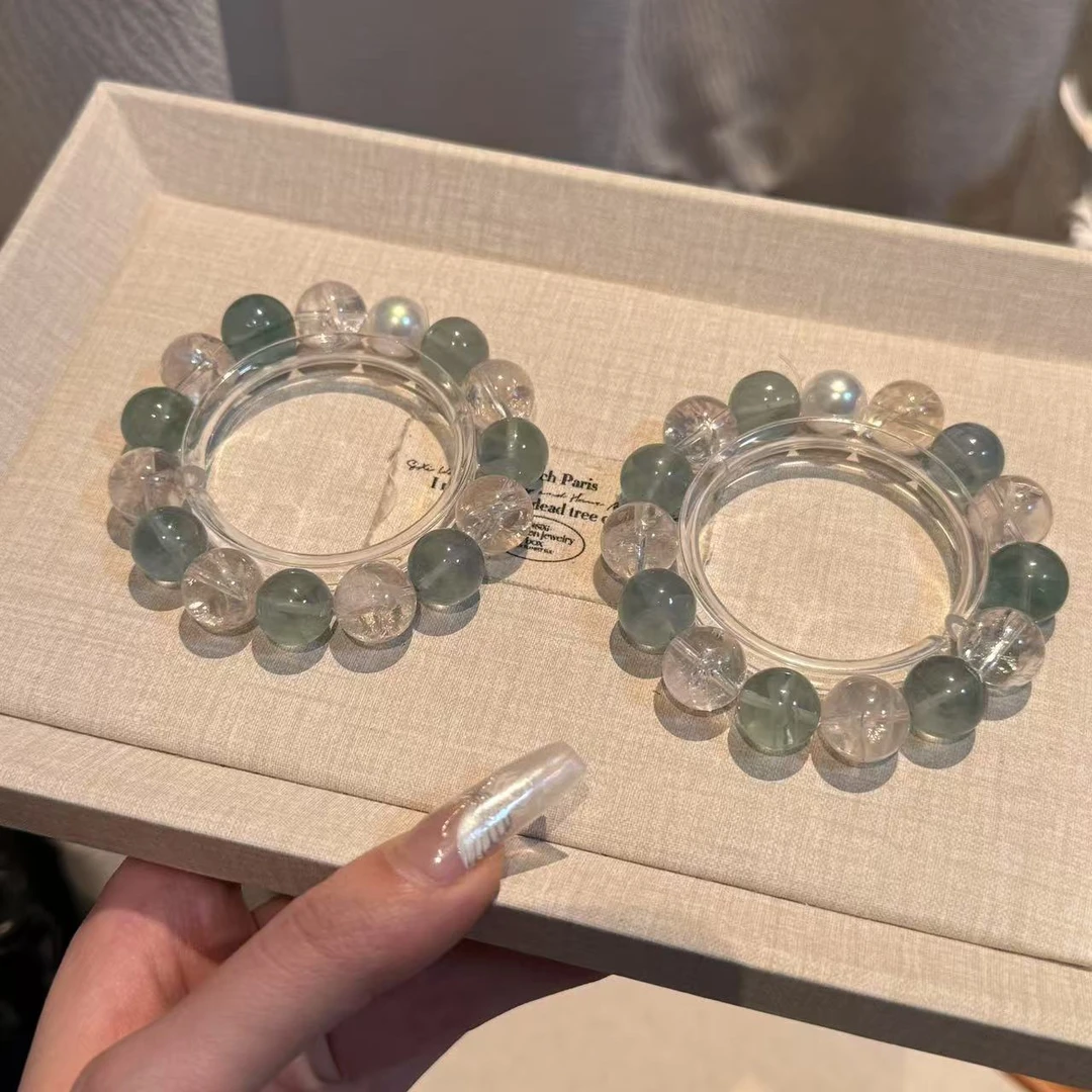 绿萤石粉阿塞水晶手串手链 颜色微差多样性发其一ZW232