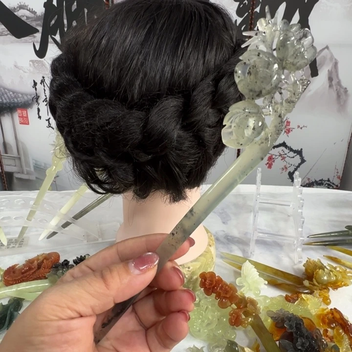 蛇纹石玉发饰未镶嵌❀****❀