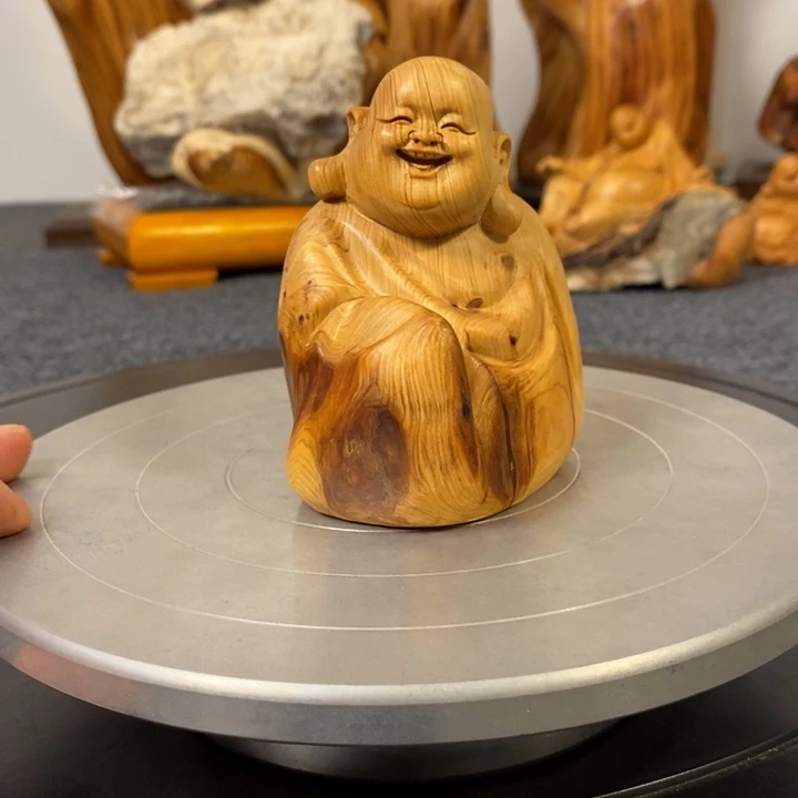 柏木（崖柏）弥勒佛小摆件