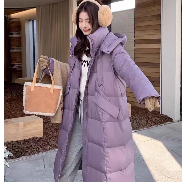 时尚女修身型收腰中长款毛领韩版过膝休闲不褪色长款