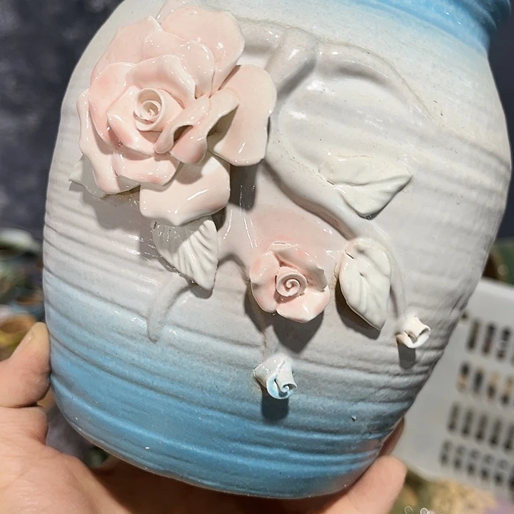 瓷片花盆多肉植物艺术品