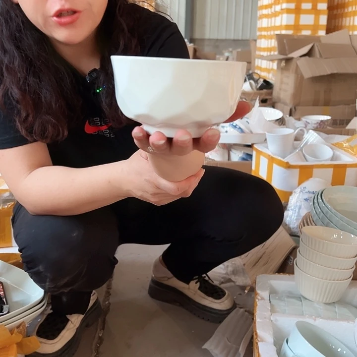 正品 青玉钻石5英寸碗10只破损包赔不补发