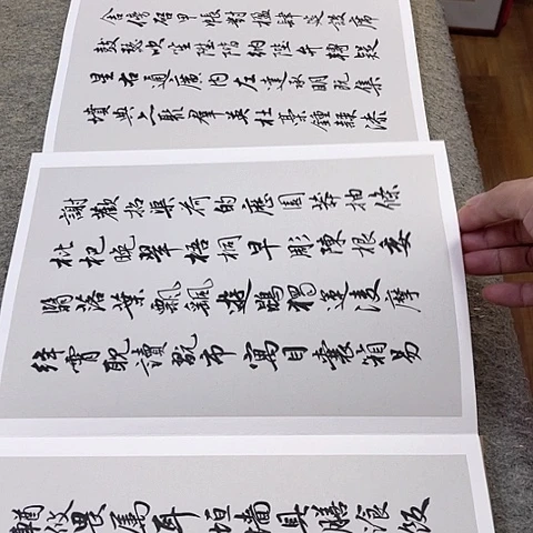 扇子千字文行书册页作品