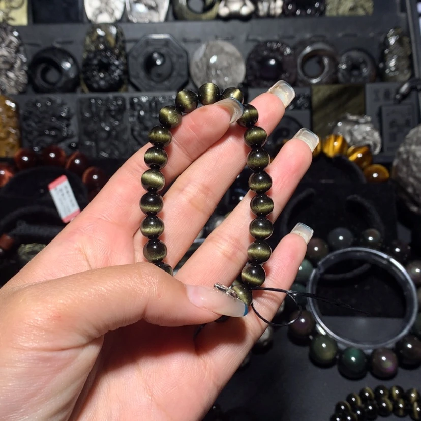 【闪购商品】黑曜岩未镶嵌手链邪***瑜