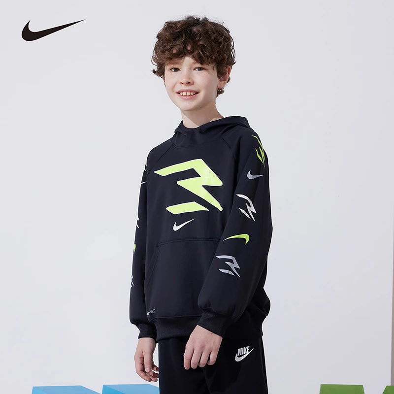 【童装官方】NIKE 3BRAND男童卫衣秋季新款运动上衣连帽卫衣0585