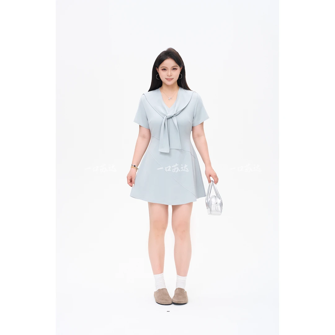 一口苏达告白讯息 韩系慵懒温婉洋气小众女装遮肉显瘦连衣裙A45