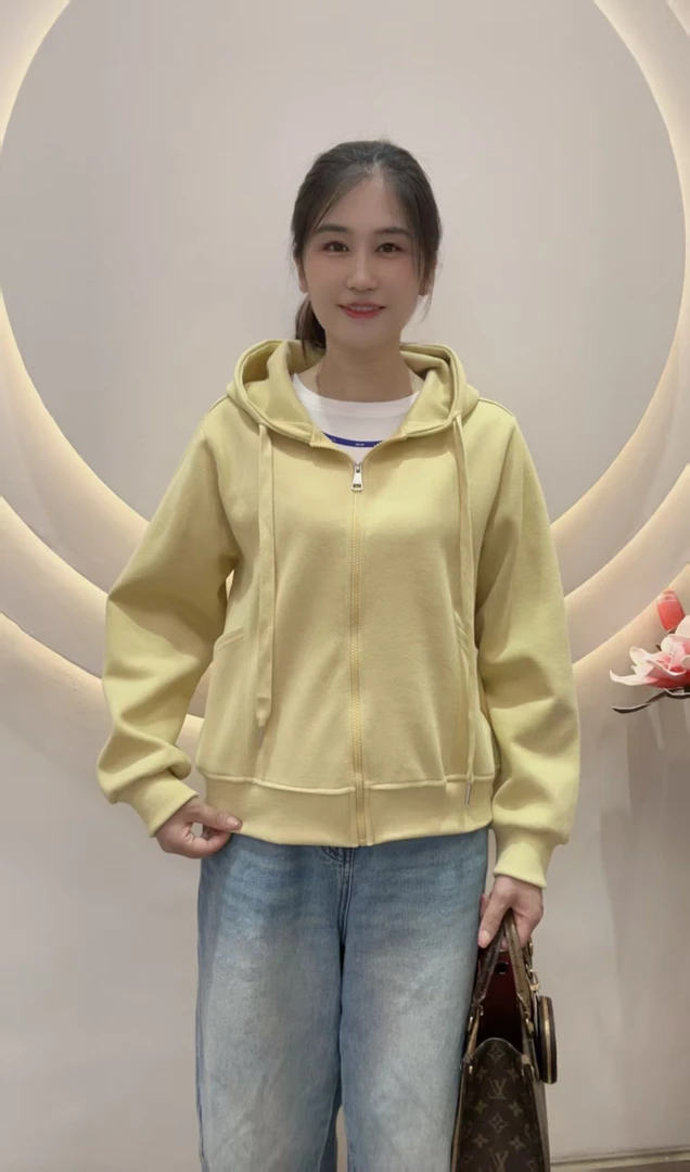 女款开衫秋季2025新款连帽外套女装口袋正肩卫衣百搭春秋休闲衣服