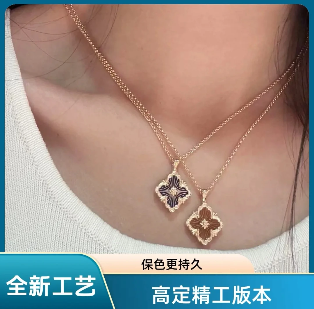 合金项链 布布项链.高定精工版本时尚百搭简约气质满钻工艺坠链