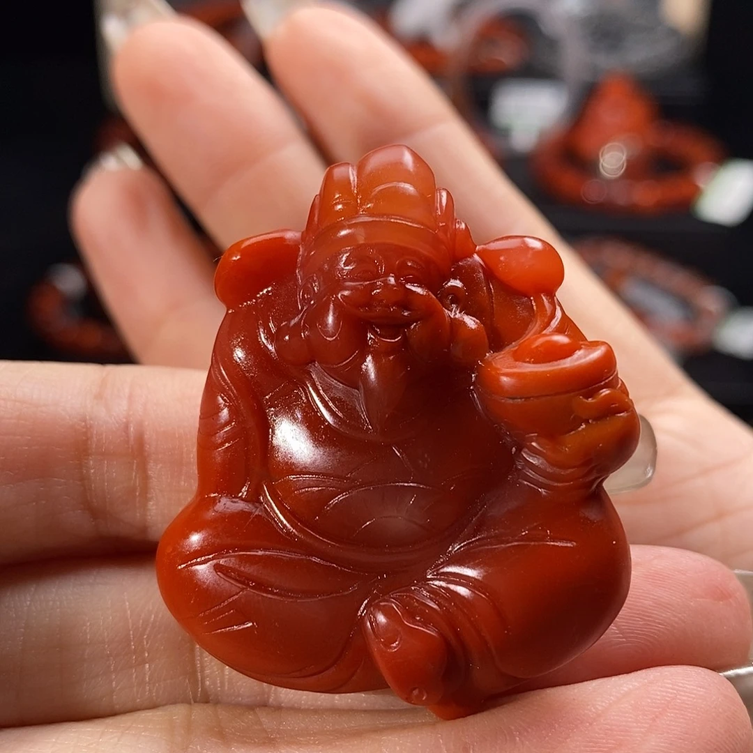 南红玛瑙未镶嵌四川凉山财神吊坠