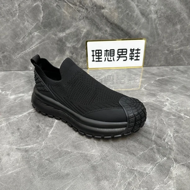 G春秋新款厚底透气百搭舒适男士板鞋休闲鞋时尚男鞋薄款飞织