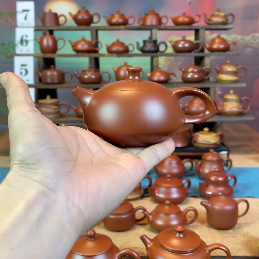 茶壶紫砂新*潮州手工手拉朱泥玉兔壶