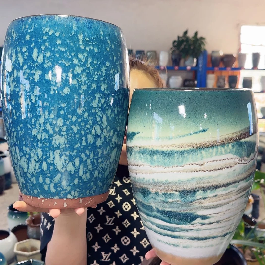 紫砂花盆高27口17.5