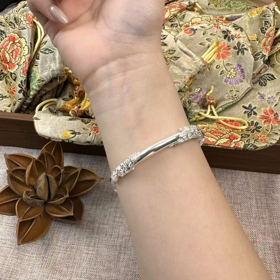 足银手镯 【复制单！】【请勿乱拍！】手镯手工时尚复古磨砂精美