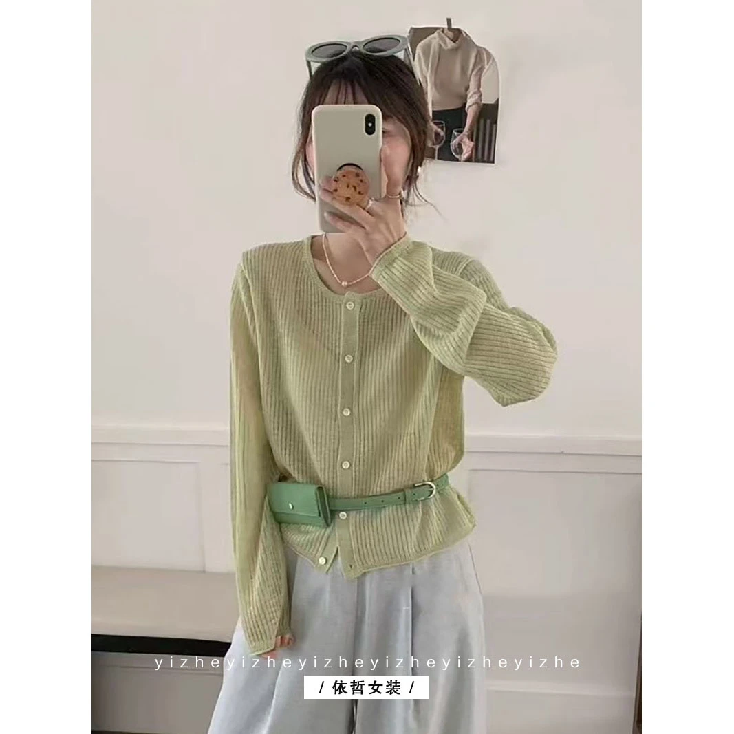 “超薄防晒开衫”短款短款夏季薄款宽松长袖气质显瘦