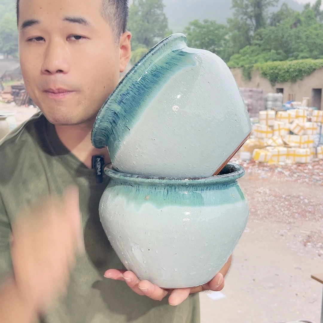 王嫂花盆直播0607-037白绿两个微瑕