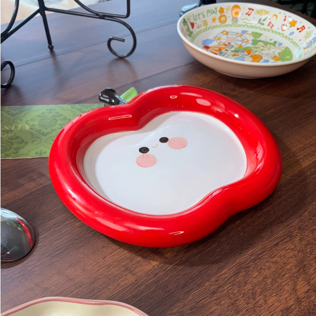 【滋本汇】红脸苹果盘【插画师 고양이다방】WeiB3034