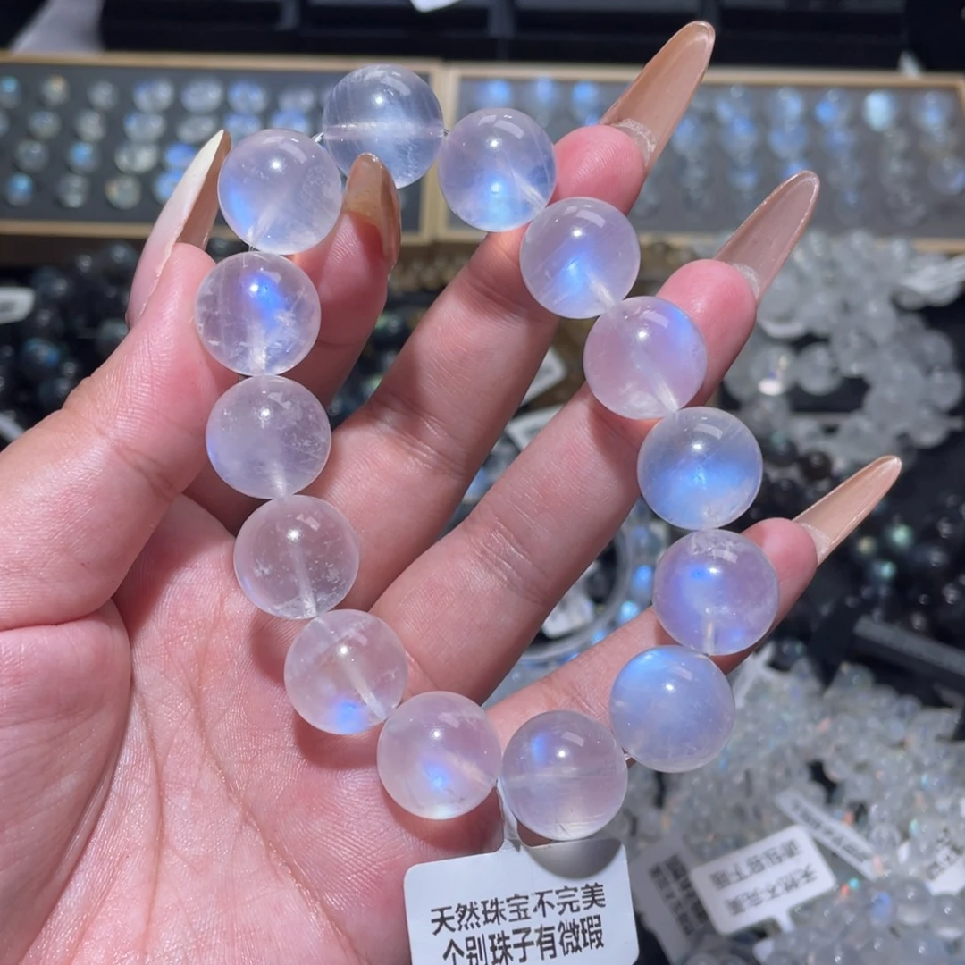 未镶嵌长石手链蓝月光手链15.5mm