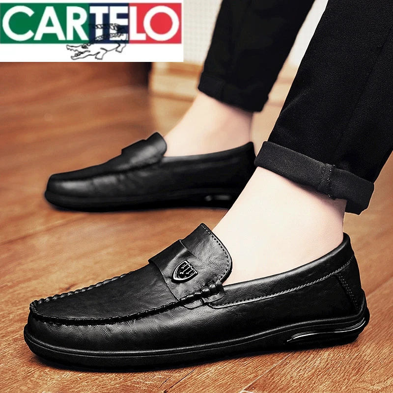 高端皮鞋男鞋秋季款透气高端商务休闲一脚蹬豆豆鞋子男士2025新款