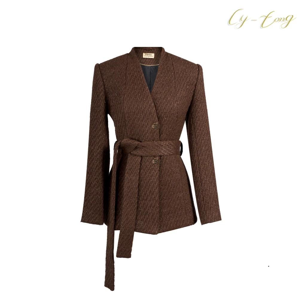 【彤姐原创】冬季显瘦时尚轻奢气质休闲小众独立西装W24B009