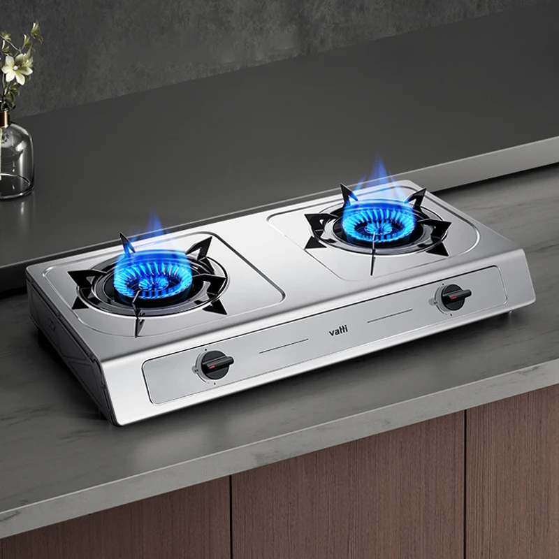 Vatti/华帝i10013T不锈钢4.5KW台式燃气灶双灶猛火天然气燃气灶具
