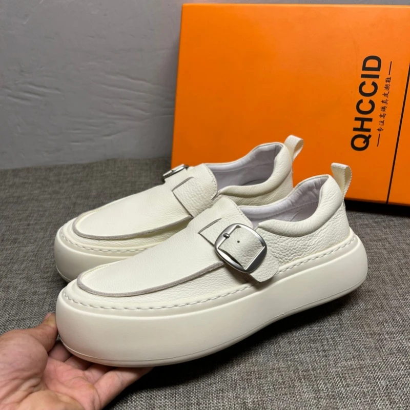 广州手工潮鞋男2025秋冬新款男鞋真皮小白鞋男时尚透气休闲鞋男鞋