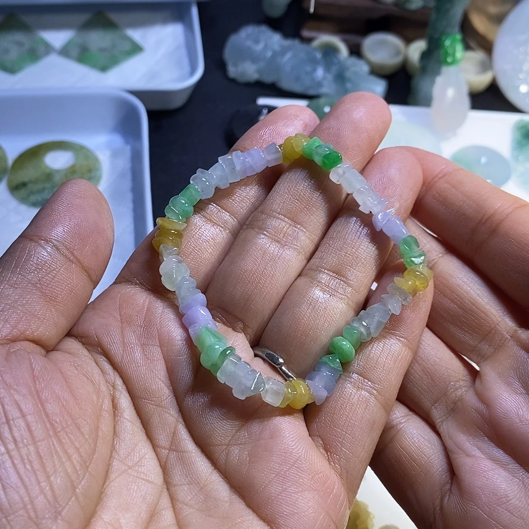 未镶嵌定制翡翠碎冰冰手串