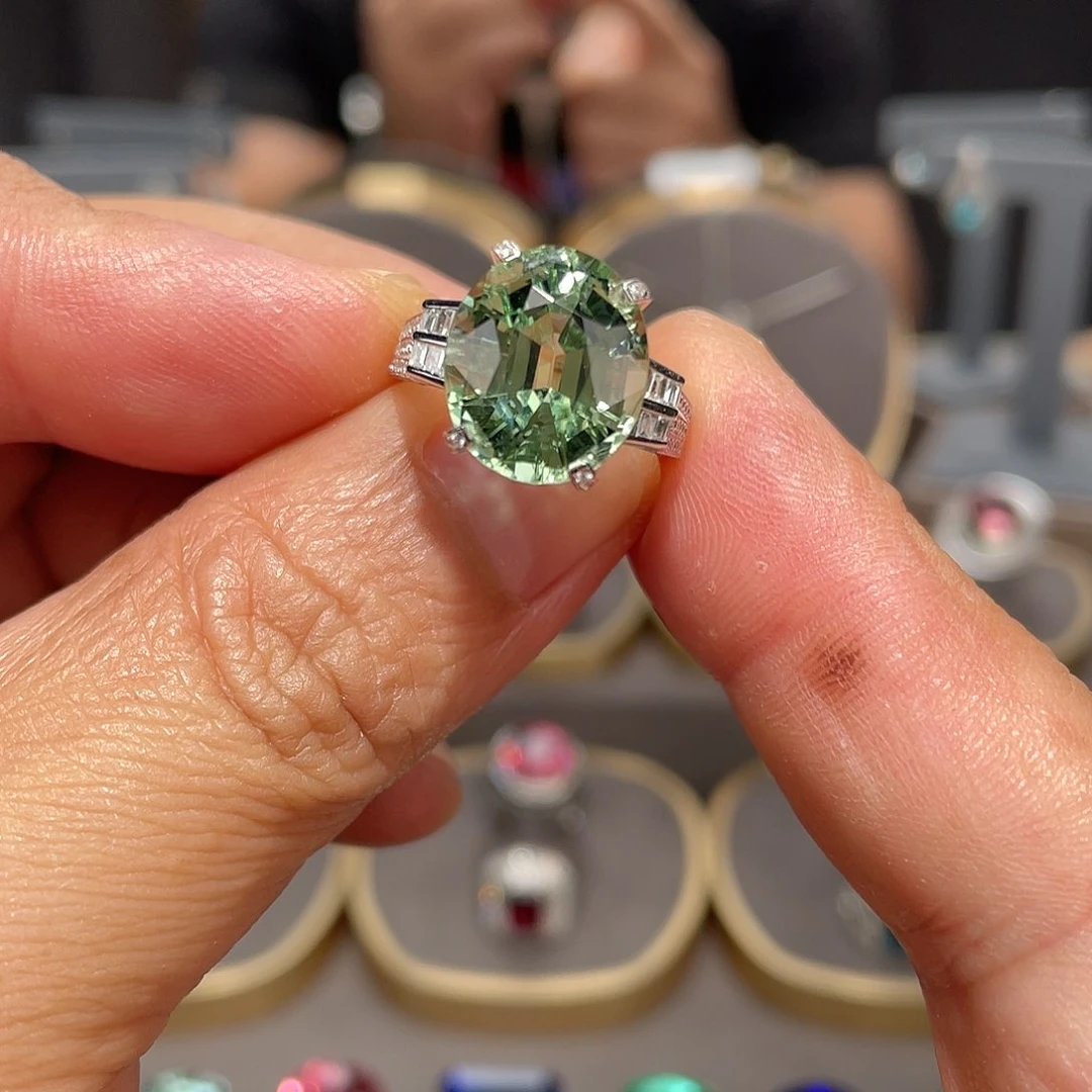 碧玺戒指18K金镶嵌8.3ct