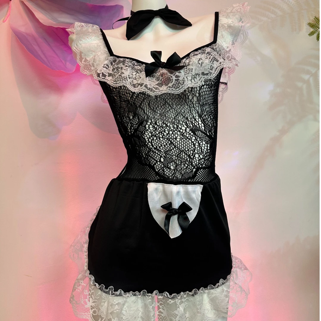 【隐欲-蕾丝芭比】蕾丝性感甜心五件套睡裙