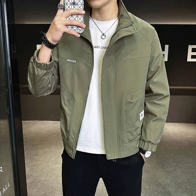 【顾先生】立领大口袋工装夹克男士春秋装新款薄款男款外套休闲上衣