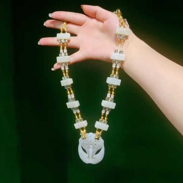 原创国风和田玉孔雀镂空雕刻轻奢设计款项链/短链【天玺珠宝】