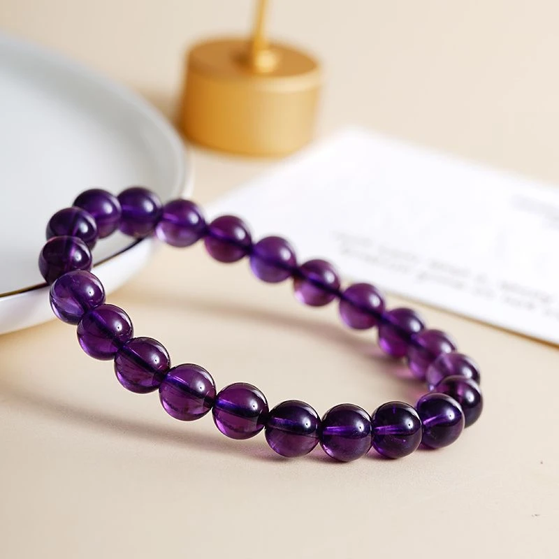 高货紫水晶手链9mm（多样性发一）