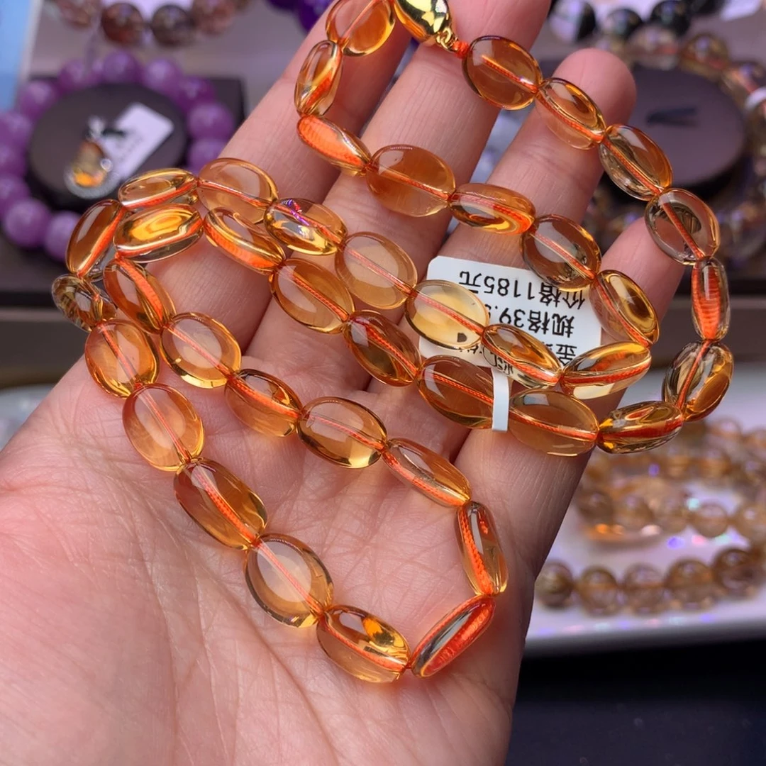 黄晶颈饰未镶嵌项链