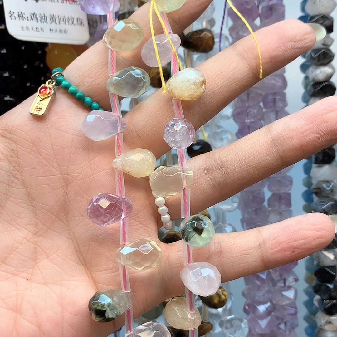 玛瑙/玉髓合金珠宝半成品多宝水晶水滴卡10