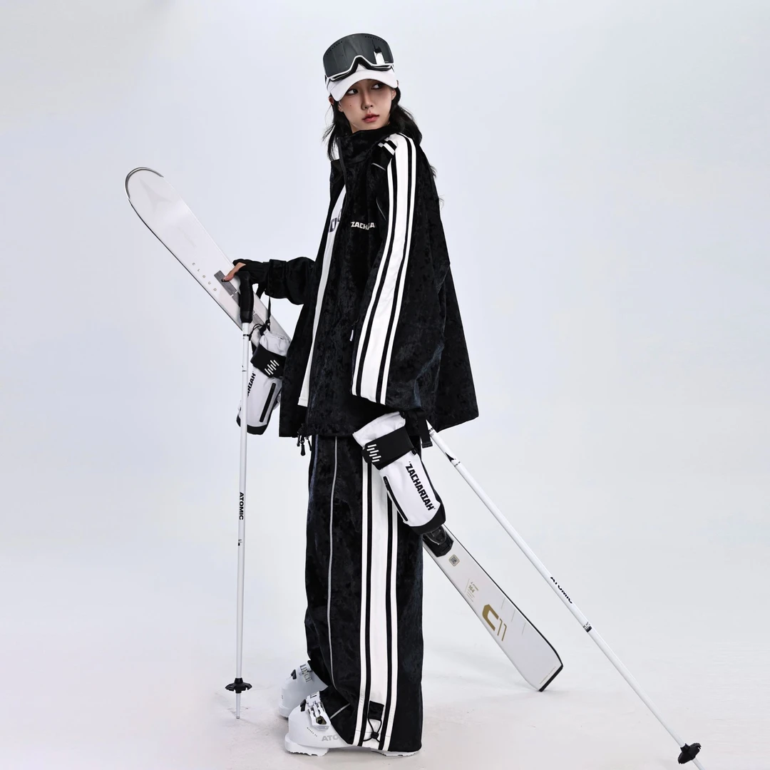 ZACHARIAH【桑葚慕黑】美式丝绒滑雪服套装防风防水抗寒保暖滑雪衣
