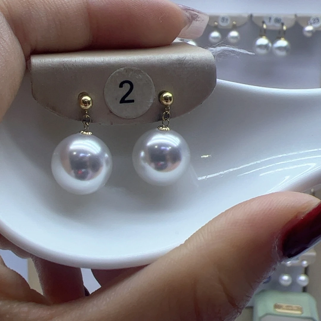 淡水珍珠耳饰18K金镶嵌