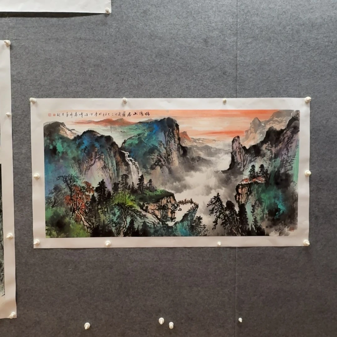 国画秦峰四尺作品山水