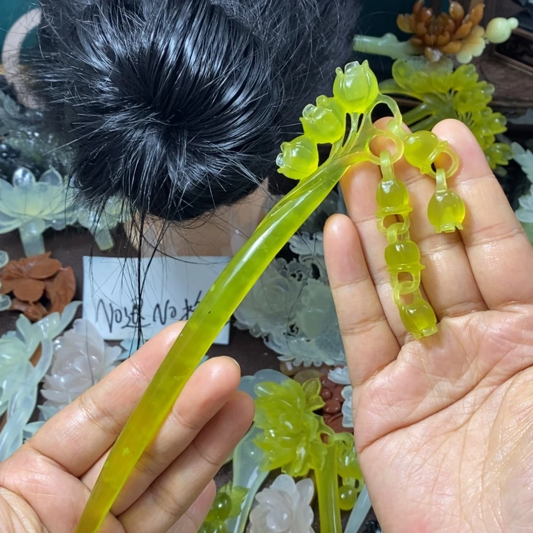 蛇纹石玉未镶嵌发饰