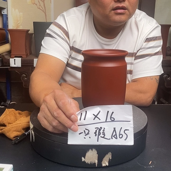 紫砂花盆货号一只瑕A65
