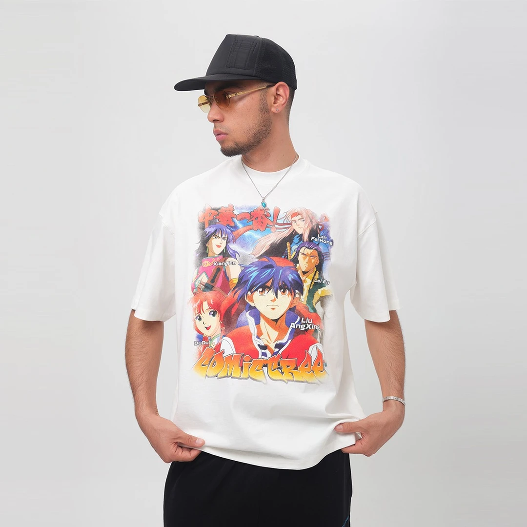 ComicTree C.t 2025夏季新款恶搞中华小当家圆领短袖T恤男士衣服
