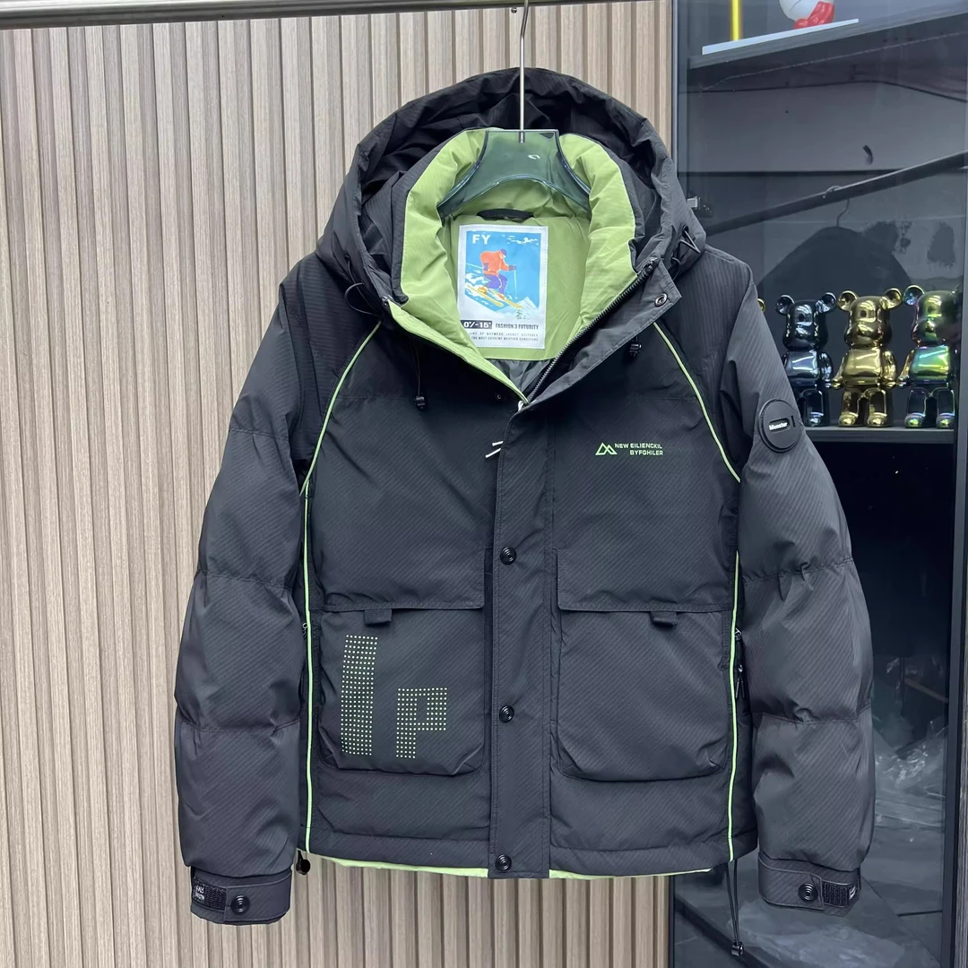 冬季新款连帽羽服男士帅潮牌加厚保暖外套青年时尚百搭面包服7783