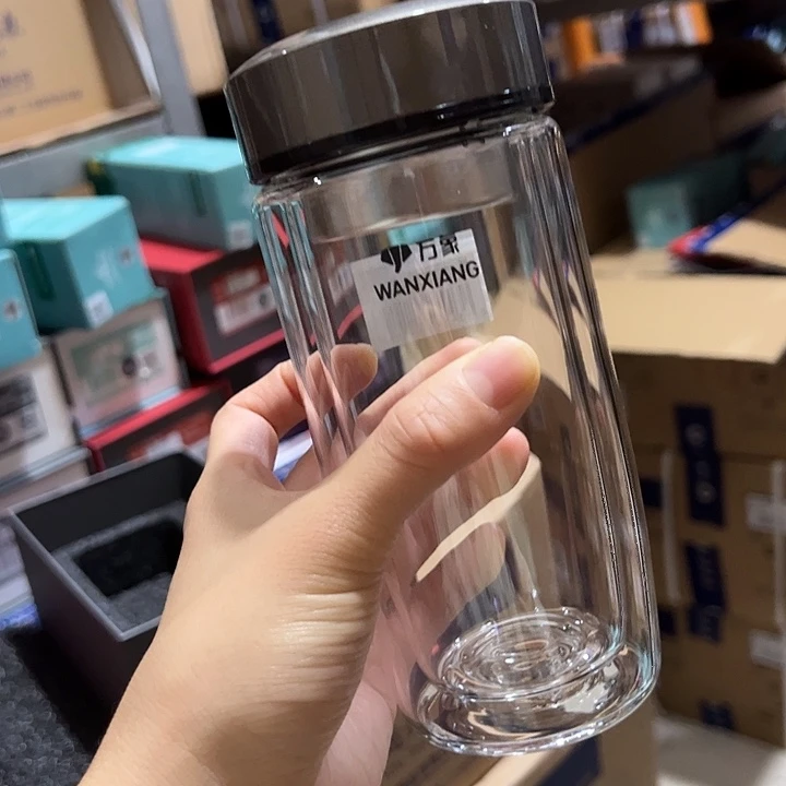 万象时空知了v406玻璃杯360玻璃杯➕杯套➕除垢剂