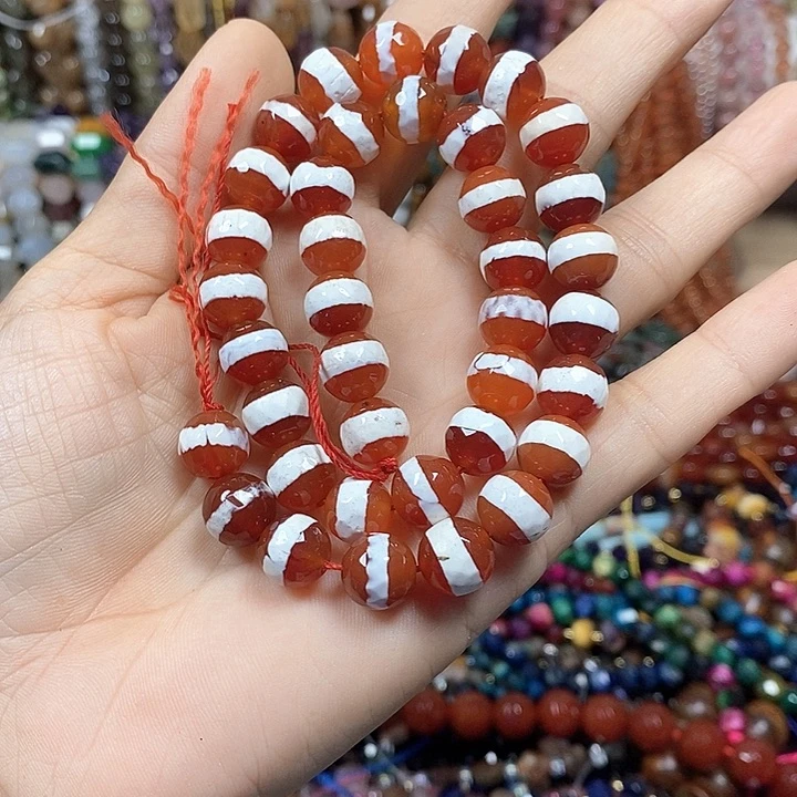 玛瑙/玉髓未镶嵌珠宝半成品一线玛瑙切面卡10mm