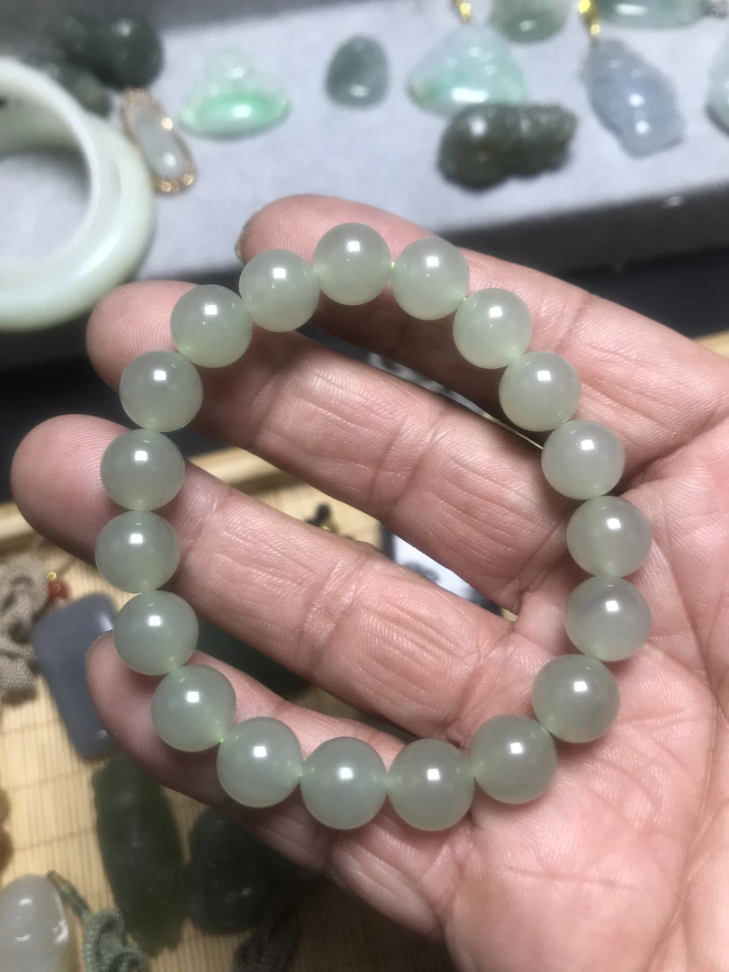 正品和田玉青海料手料